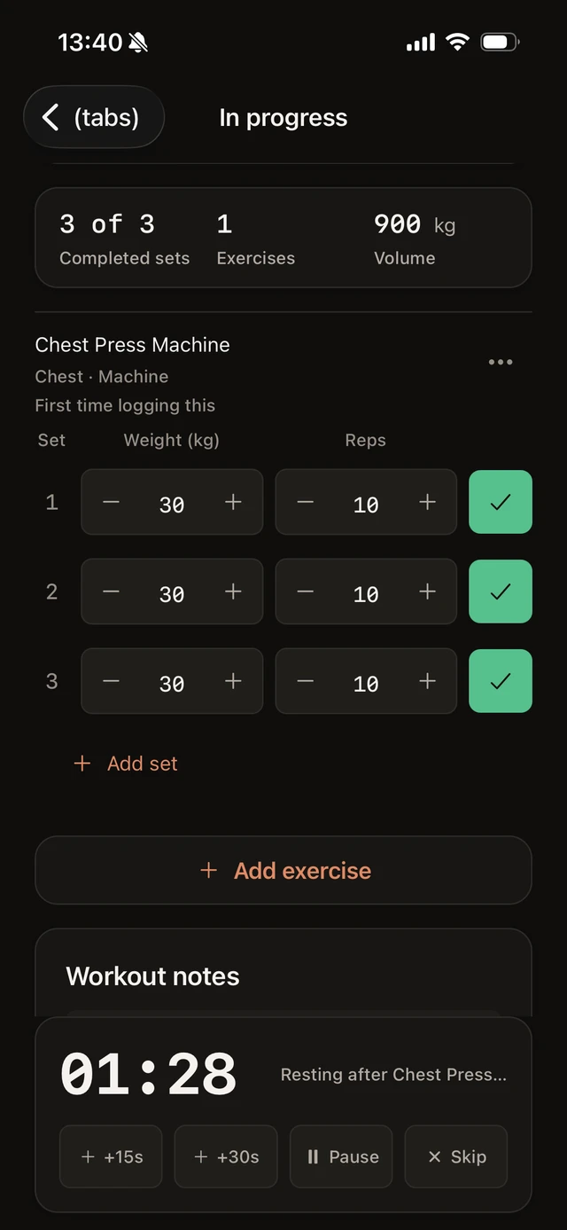 Kelbria FitNotes active workout